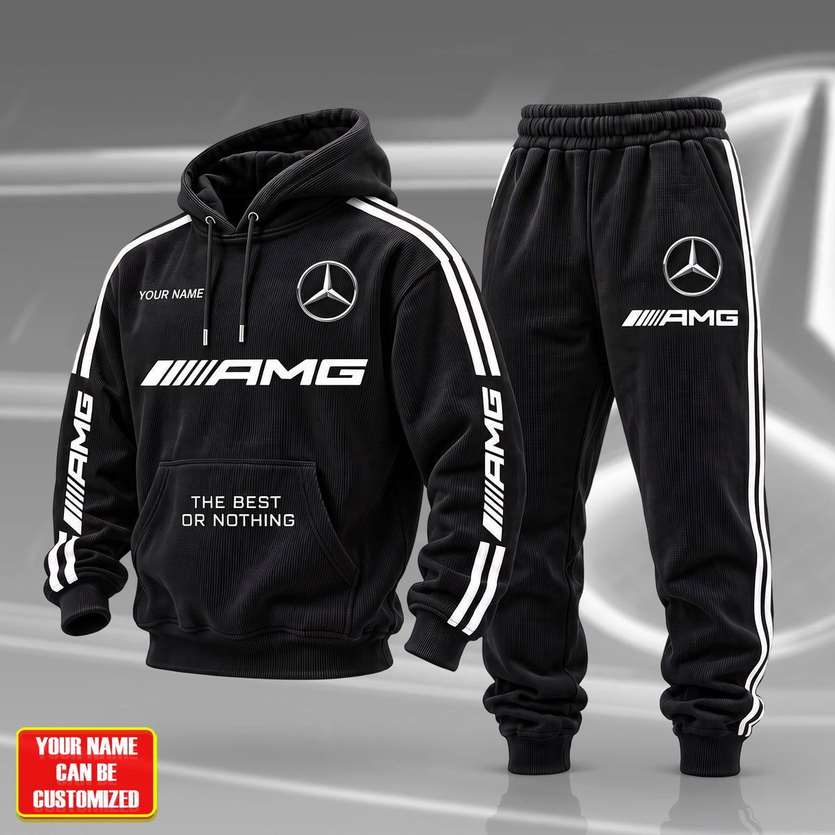 Personalized Merc AMG New Style Hoodie and Sweatpants set