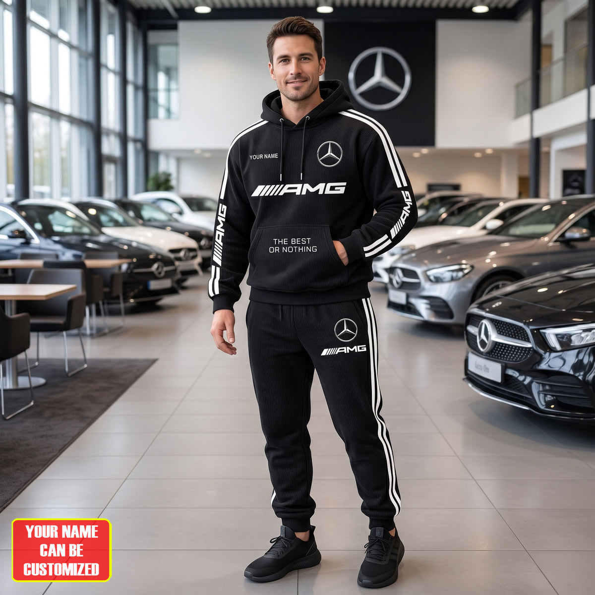 Personalized Merc AMG New Style Hoodie and Sweatpants set