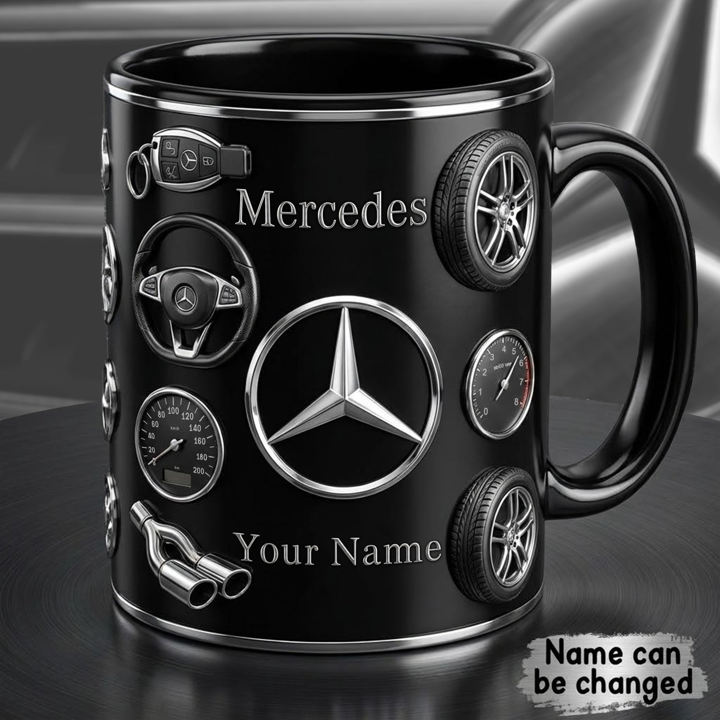 Personalized Merc Accent Mug , Cream Mug Gifts , Holiday Gifts