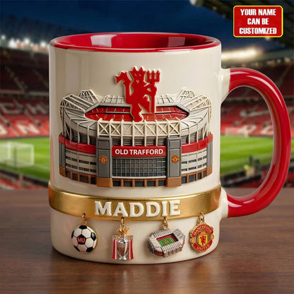 Personalized MU FC Red Devils Accent Mug , Cream Mug Gifts , Holiday Gifts