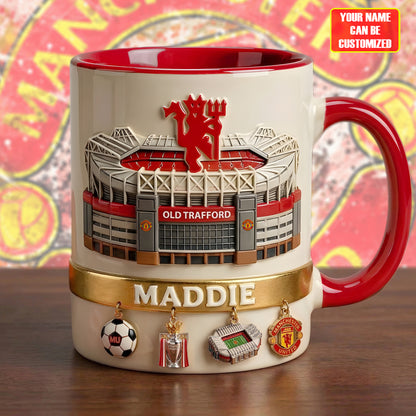 Personalized MU FC Red Devils Accent Mug , Cream Mug Gifts , Holiday Gifts