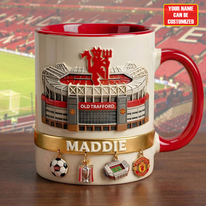 Personalized MU FC Red Devils Accent Mug , Cream Mug Gifts , Holiday Gifts