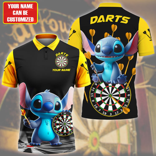 Personalized Name St Darts Q6 Yellow Version All Over Printed Unisex Shirt Q200309