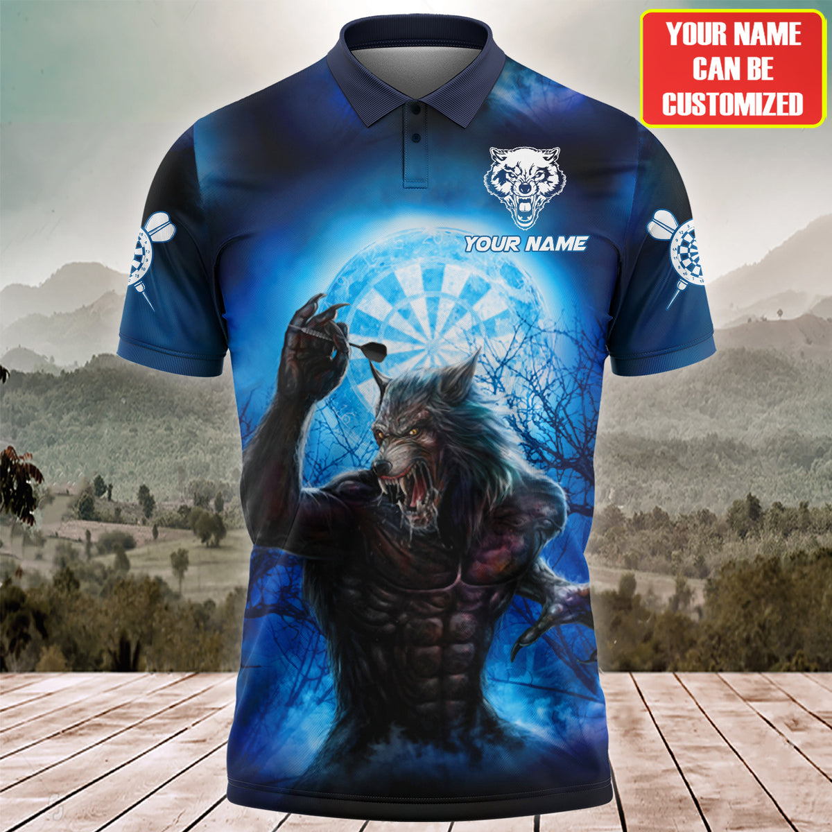 Personalized Name Wolf Darts All Over Printed Unisex Shirt Q200402