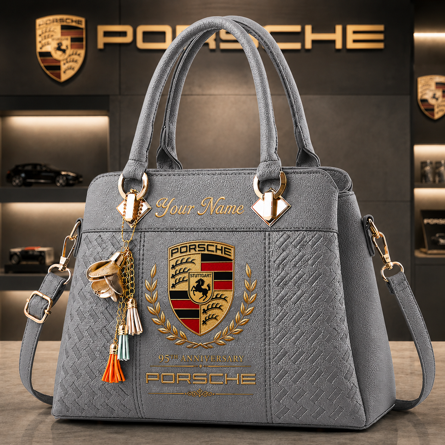 Pors 95TH Anniversary Custom Name Classic Leather Handbag (1931-2026)