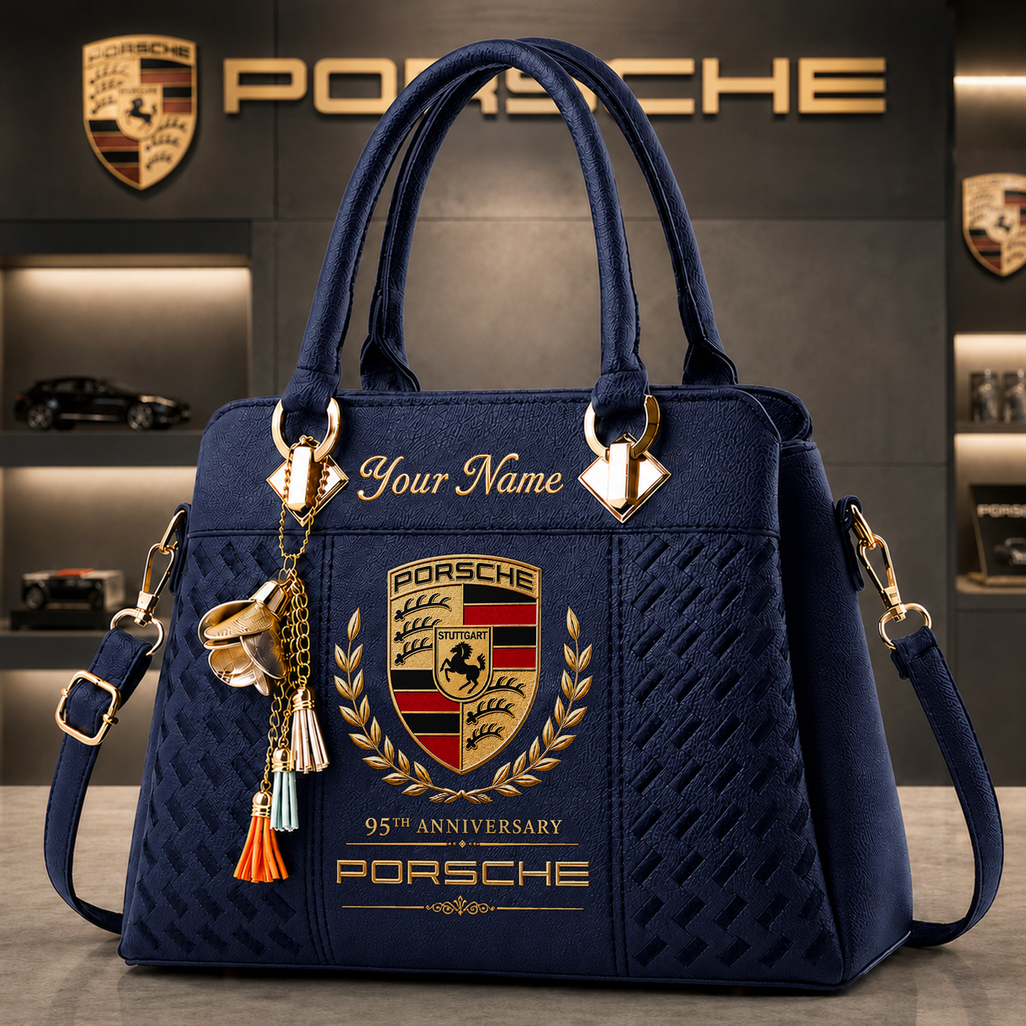 Pors 95TH Anniversary Custom Name Classic Leather Handbag (1931-2026)