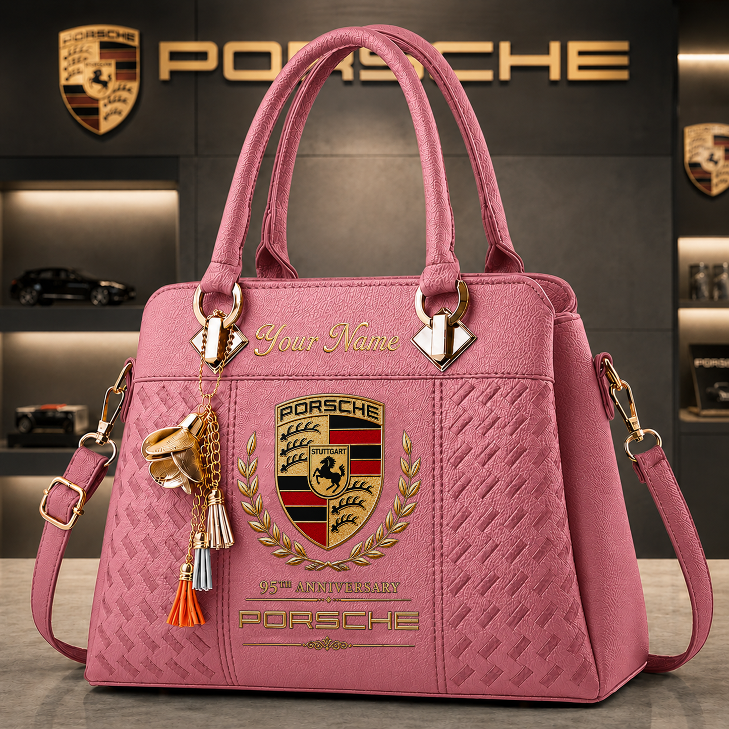 Pors 95TH Anniversary Custom Name Classic Leather Handbag (1931-2026)