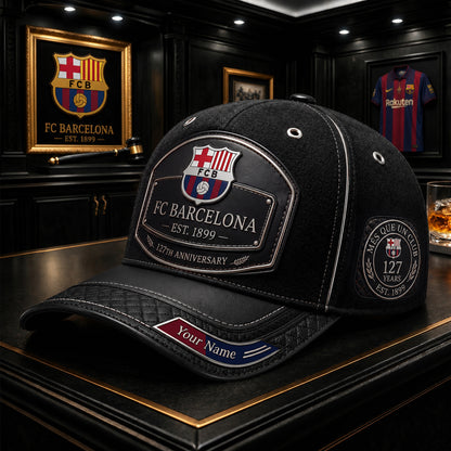 Personalized Barca Leather Vintage 127th Anniversary Classic Cap (1899-2026)