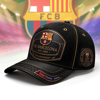 Personalized Barca Leather Vintage 127th Anniversary Classic Cap (1899-2026)