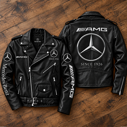 Merc AMG Since 1926 Zipper Vintage Leather Jacket