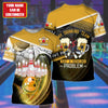 Personalized Name Yellow Bowling Drinking All Over Printed Unisex Shirt