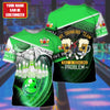 Personalized Name Green Bowling Drinking All Over Printed Unisex Shirt
