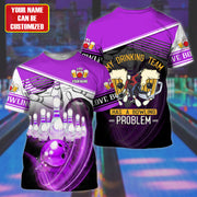 Personalized Name Purple Bowling Drinking All Over Printed Unisex Shirt