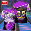 Personalized Name Purple Bowling Drinking All Over Printed Unisex Shirt