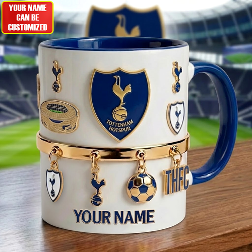 Personalized Tottenham Stadium Accent Mug , Cream Mug Gifts , Holiday Gifts