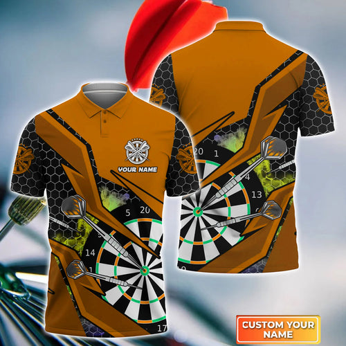 Personalized Name Orange Cartoon Darts All Over Printed Unisex Shirt Q210302