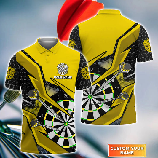 Personalized Name Yellow Cartoon Darts All Over Printed Unisex Shirt Q210302