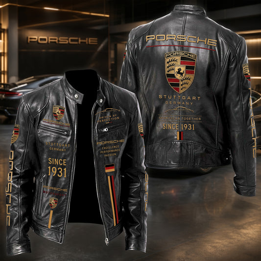 Pors Since 1931 Vintage Collar Leather Jacket