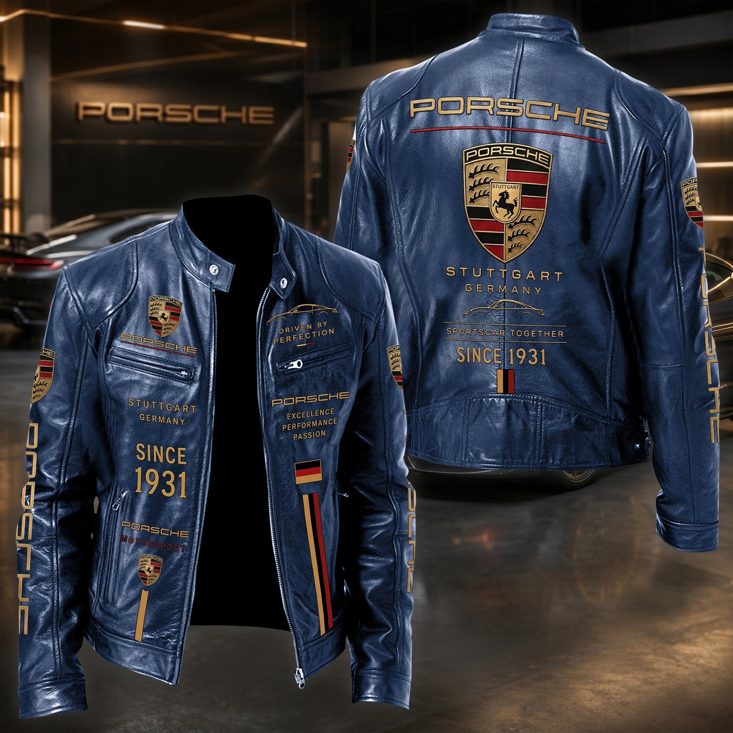 Pors Since 1931 Vintage Collar Leather Jacket