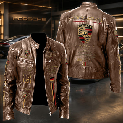 Pors Since 1931 Vintage Collar Leather Jacket