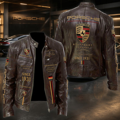Pors Since 1931 Vintage Collar Leather Jacket
