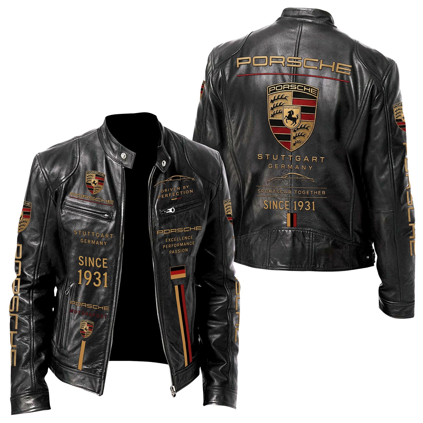 Pors Since 1931 Vintage Collar Leather Jacket
