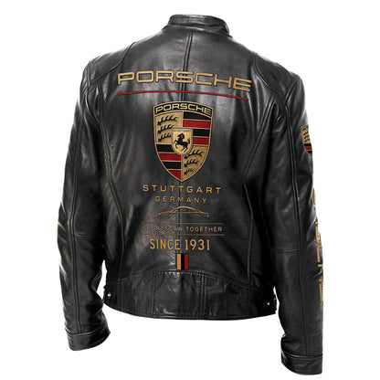 Pors Since 1931 Vintage Collar Leather Jacket