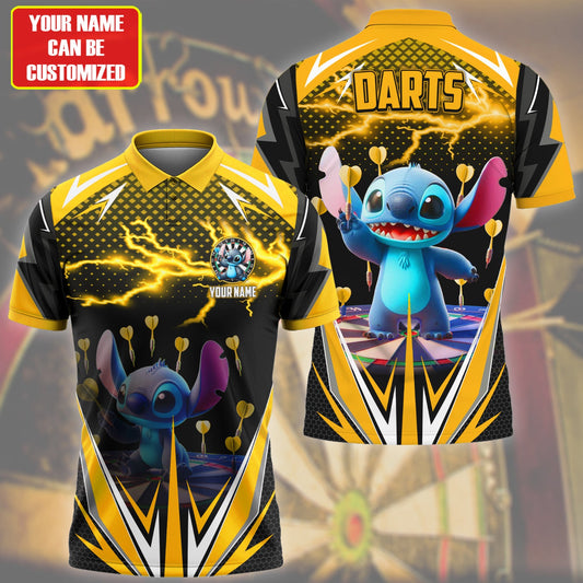 Personalized Name St Darts Q7 Yellow Version All Over Printed Unisex Shirt Q210508