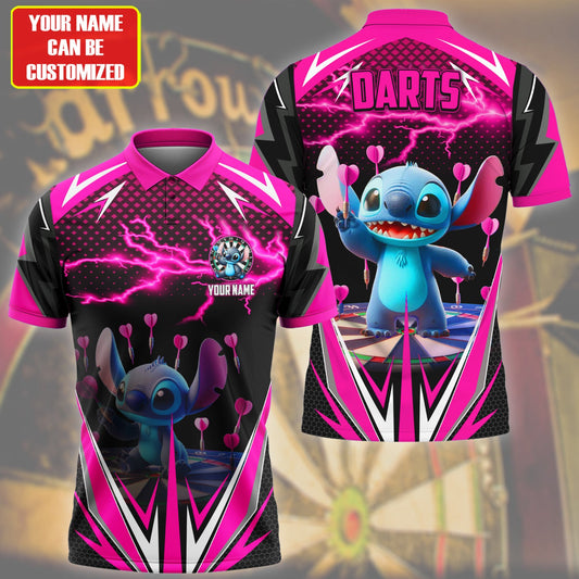 Personalized Name St Darts Q7 Pink Version All Over Printed Unisex Shirt Q210508