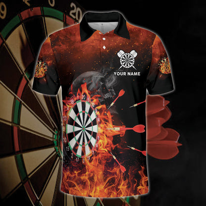 Personalized Name Darts Skull All Over Printed Unisex Shirt Q210901