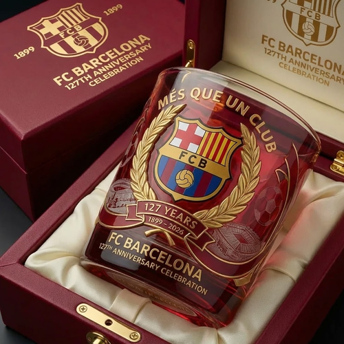 Personalized Barca 127 Years Celebration Stadium Whisky , Barca Whiskey Glass, Holiday Gifts