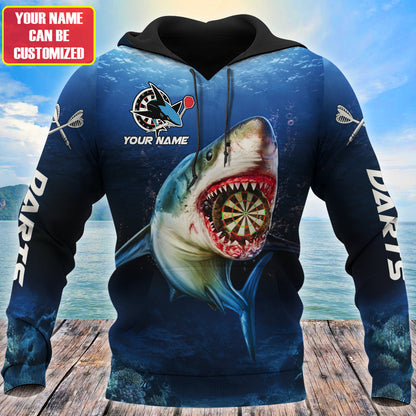Personalized Name Shark Darts All Over Printed Unisex Shirt Q220202