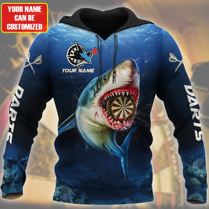 Personalized Name Shark Darts All Over Printed Unisex Shirt Q220202