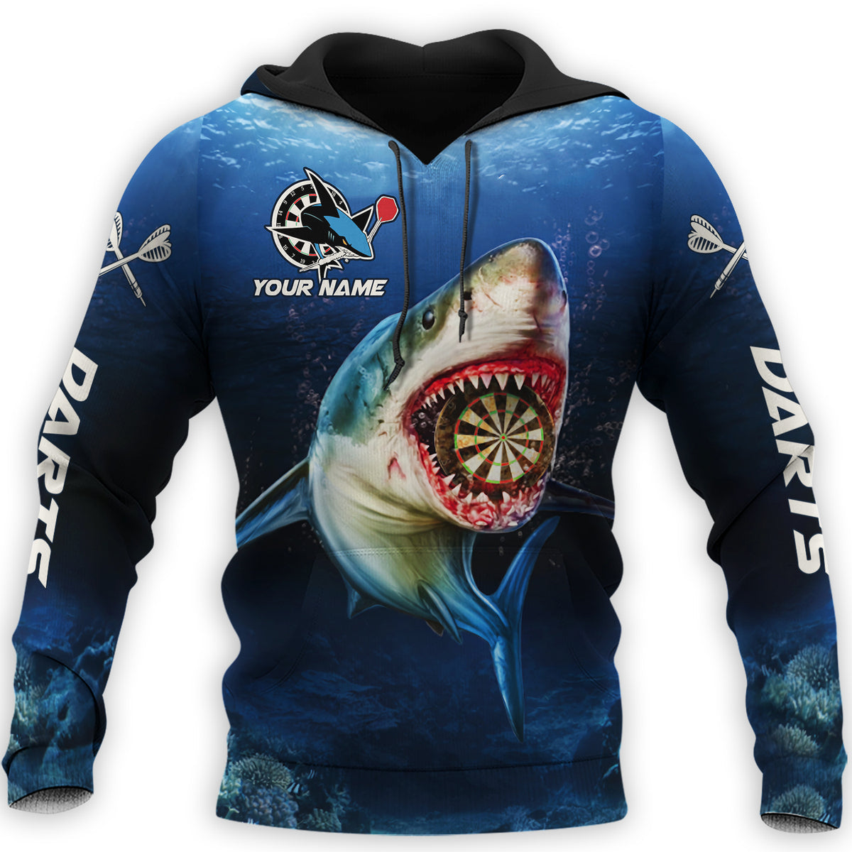 Personalized Name Shark Darts All Over Printed Unisex Shirt Q220202