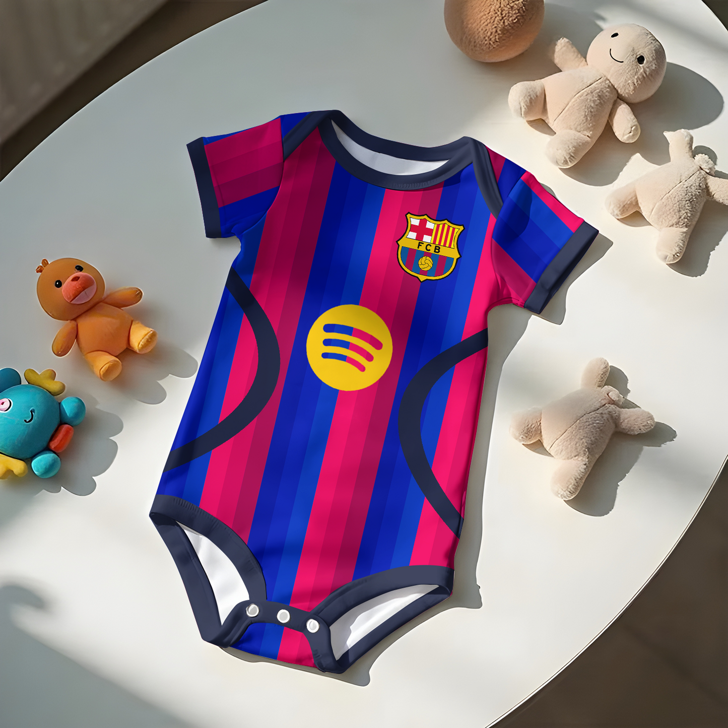 Customized Barca FC 26/27 Soccer Jersey , Baby Rib Bodysuit Sizes