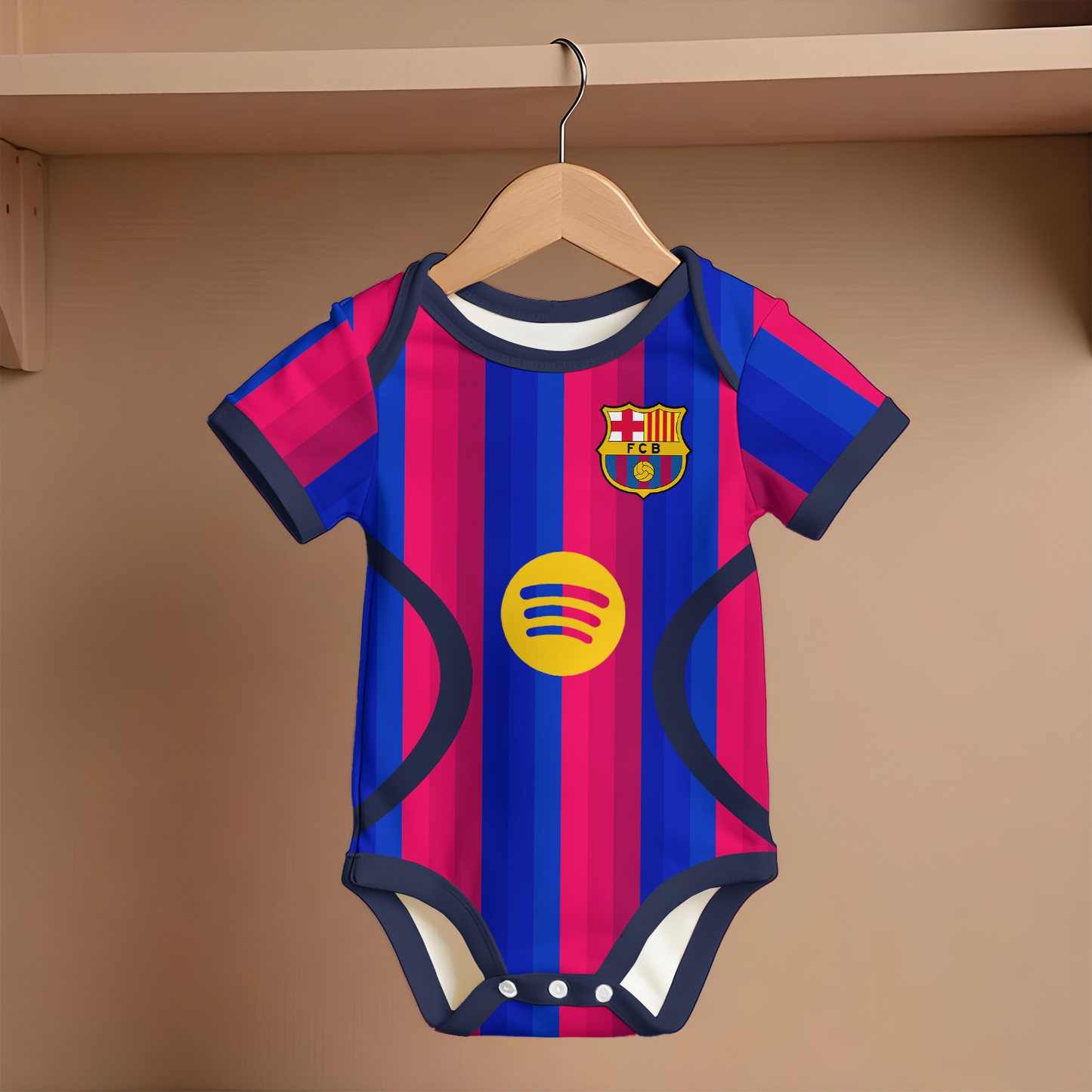 Customized Barca FC 26/27 Soccer Jersey , Baby Rib Bodysuit Sizes