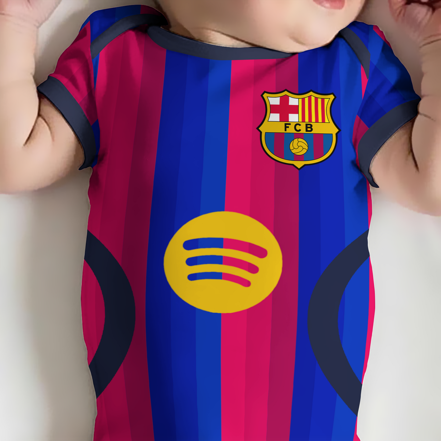 Customized Barca FC 26/27 Soccer Jersey , Baby Rib Bodysuit Sizes