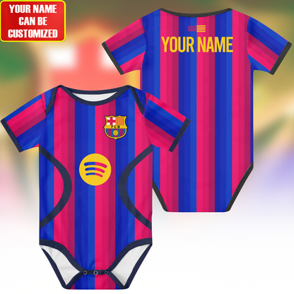 Customized Barca FC 26/27 Soccer Jersey , Baby Rib Bodysuit Sizes