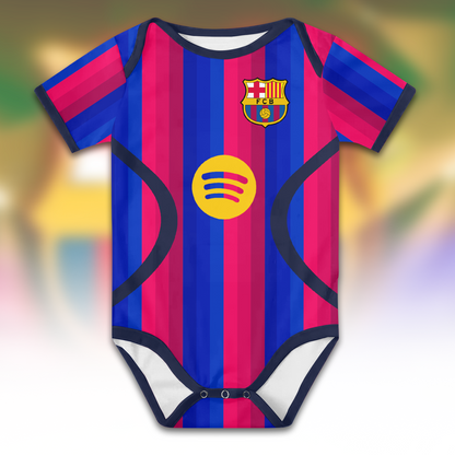 Customized Barca FC 26/27 Soccer Jersey , Baby Rib Bodysuit Sizes
