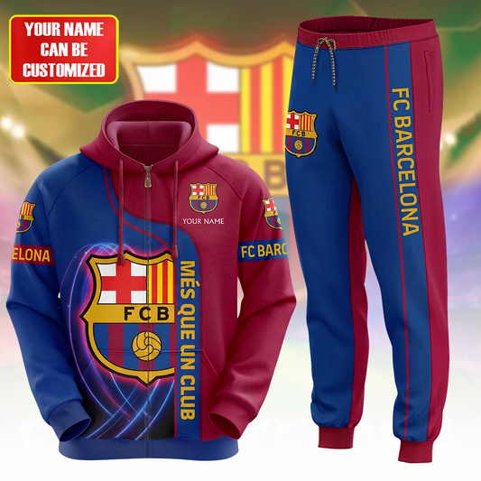 Personalized Barca FC 3D All over Printed Hoodie and Sweatpants set