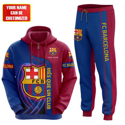 Personalized Barca FC 3D All over Printed Hoodie and Sweatpants set