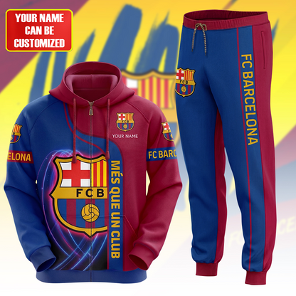 Personalized Barca FC 3D All over Printed Hoodie and Sweatpants set