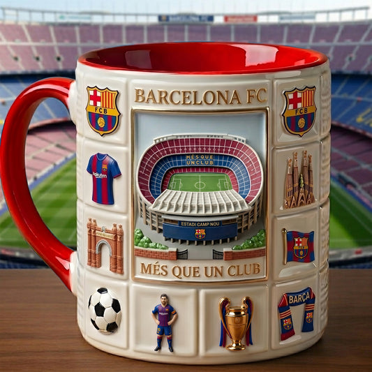 Personalized Barca Stadium Accent Mug , Cream Mug Gifts , Holiday Gifts