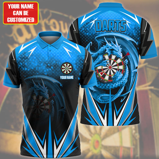 Personalized Name Dragon Darts Teal Version All Over Printed Unisex Shirt Q220507