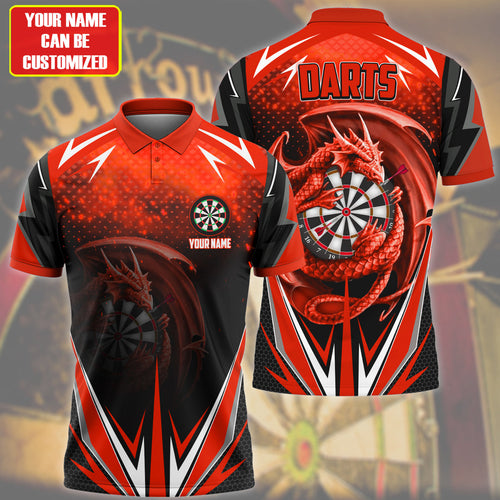 Personalized Name Dragon Darts Red Version All Over Printed Unisex Shirt Q220507