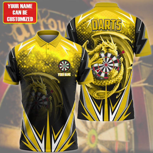 Personalized Name Dragon Darts Yellow Version All Over Printed Unisex Shirt Q220507