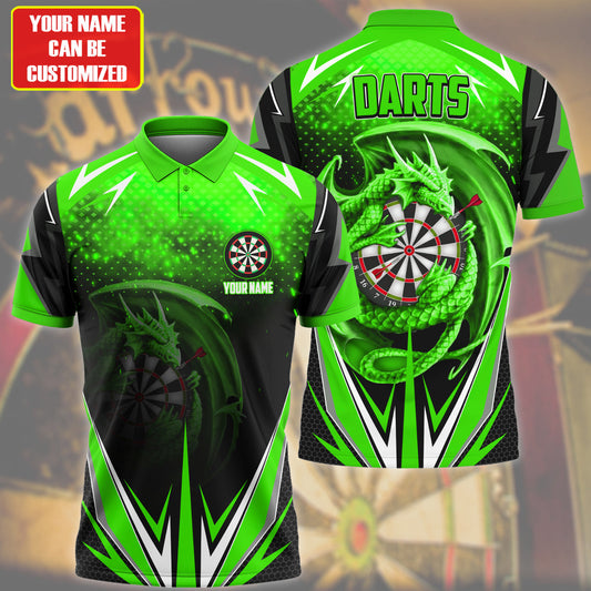 Personalized Name Dragon Darts Green Version All Over Printed Unisex Shirt Q220507