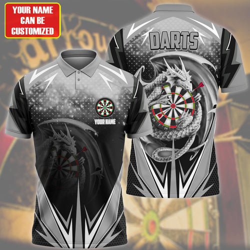Personalized Name Dragon Darts Black Version All Over Printed Unisex Shirt Q220507