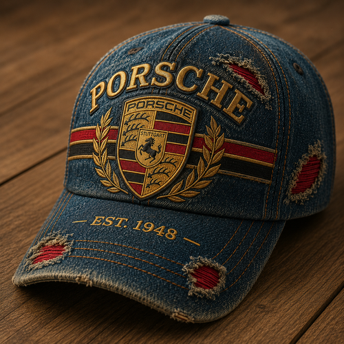 Pors EST 1948 Distressed Denim Classic Cap
