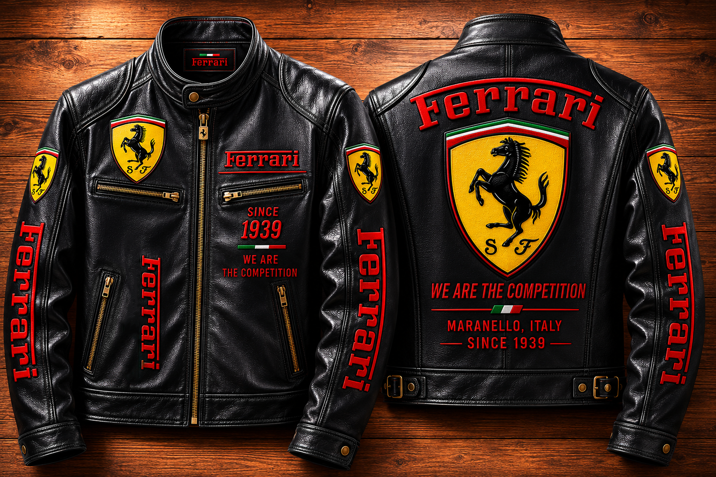 FRR Since 1939 Vintage Collar Leather Jacket